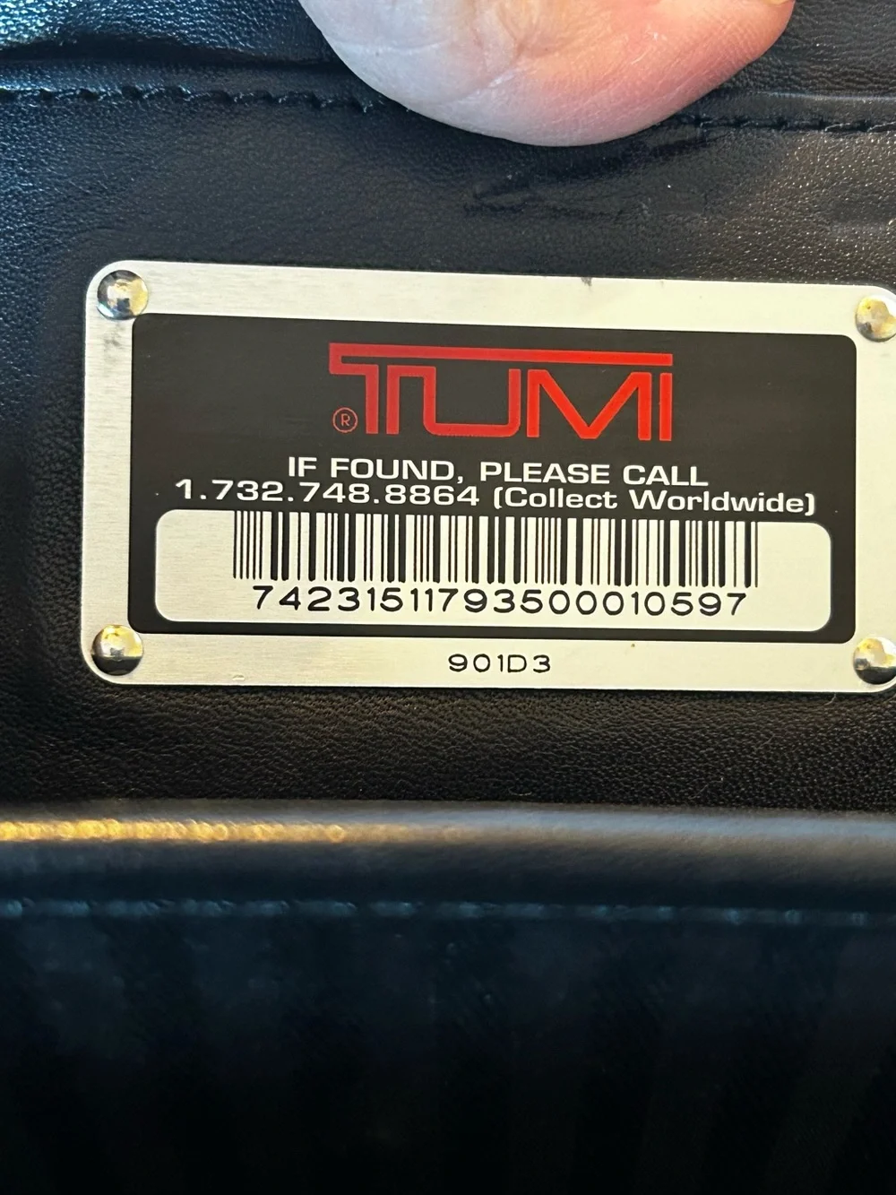 TUMI Black Leather Briefcase Laptop Bag Expandable Business Travel ALPHA 901D3